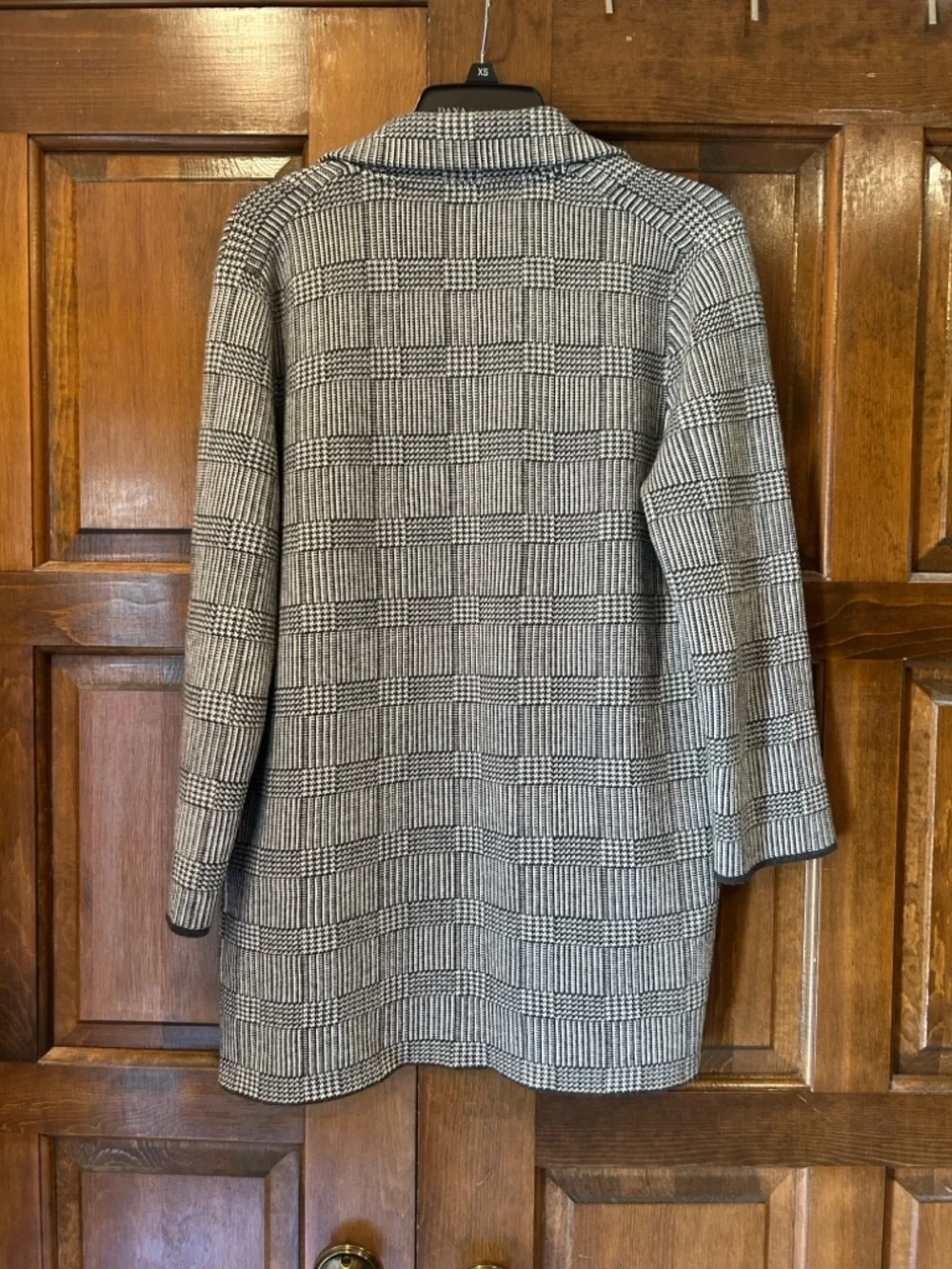 J. Crew Sophie Open-Front Sweater Blazer Glen Plaid Merino Wool Cotton Small S‎